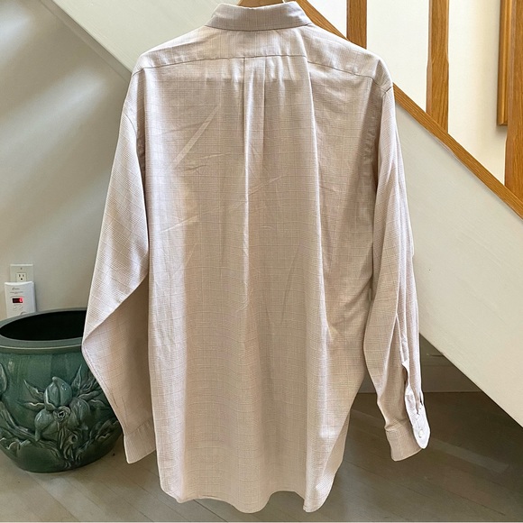 RALPH LAUREN Men’s Blake 100% Cotton Shirt, Glen Plaid Pattern, Tan, Size Large - Picture 6 of 15